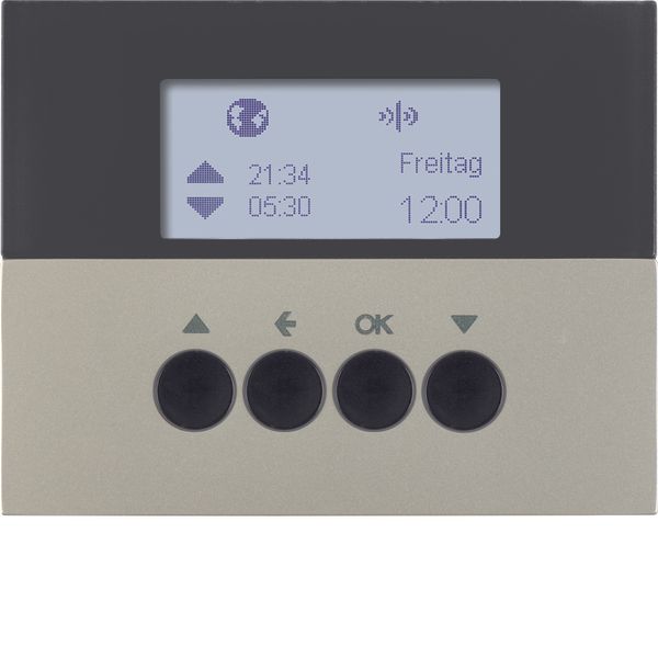 KNX radio blind time switch quicklink, display, K.5, stainless steel m image 1