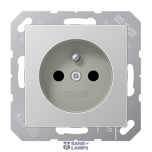 French/Belgian system socket, 16 A 250 V ~, plug-in terminals, integrated increased contact protection, SAFETY+, Series A, aluminum image 1