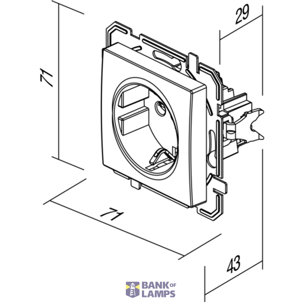 SOCKET SCHUKO 2P+E 16A 250V~ OR XO 4417011 image 3