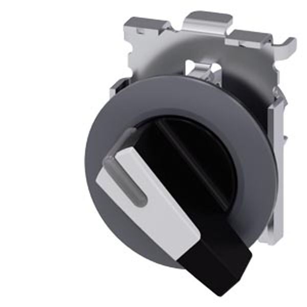 Toggle switch, illuminable, 30 mm, round, metal, matt, white image 1