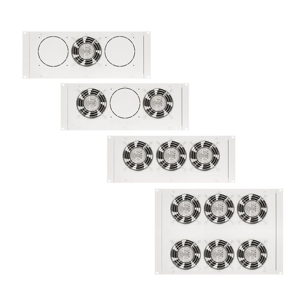 Roof fan-unit with 1 fan and thermostat, 19", 4U, RAL7035 image 1