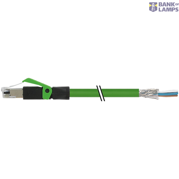 RJ45 male 0° with cable shielded PUR 1x4xAWG22 gn UL/CSA+torsion 2m image 2