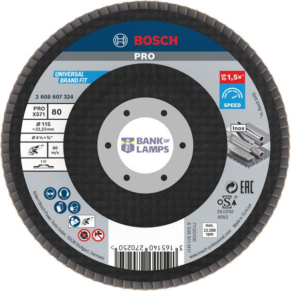 PRO Metal X571 Flap Disc Straight Version Fiber for Small Angle Grinders image 1