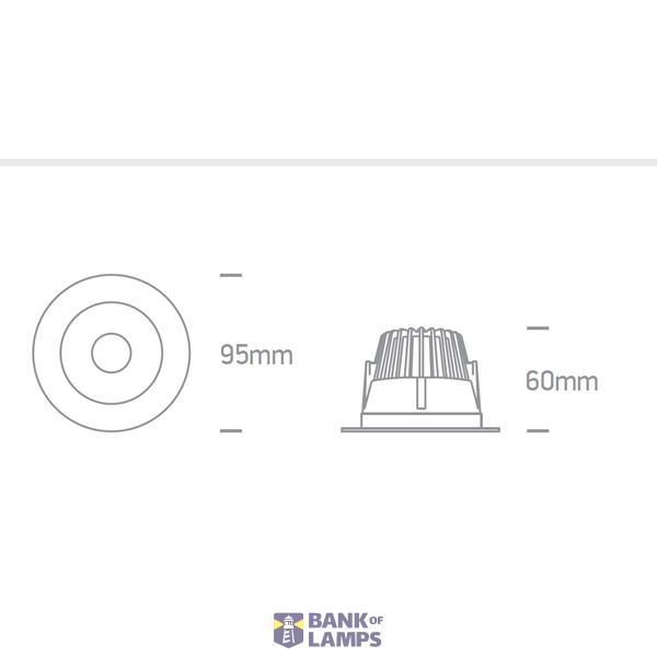 WHITE 8W WW IP20 230V DARK LIGHT BLACK REFLECTOR image 2