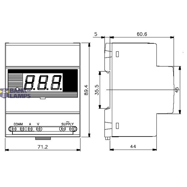 Modular digital voltmeter 100/500VDC image 3