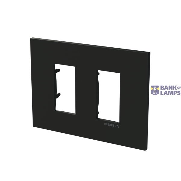 Frame - 1-gang / 1+1-module - Niessen logo - S - Matt Black image 2