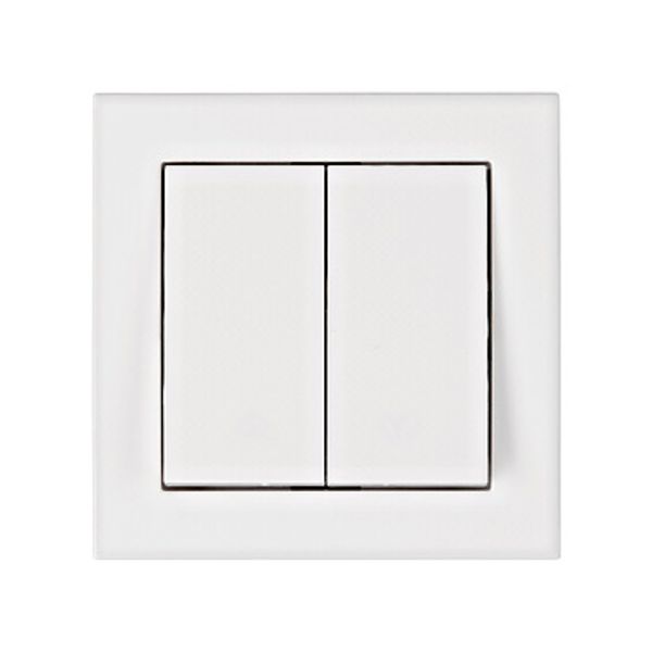 Two-gang One-way switch, complete, cage clamps, white image 1