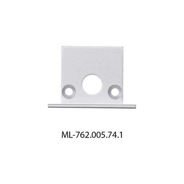 End cap for VF with hole, silver color, 1 pc image 1