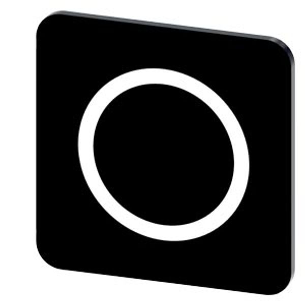 Labeling plate 22x22 mm, black label, icon: O* image 1
