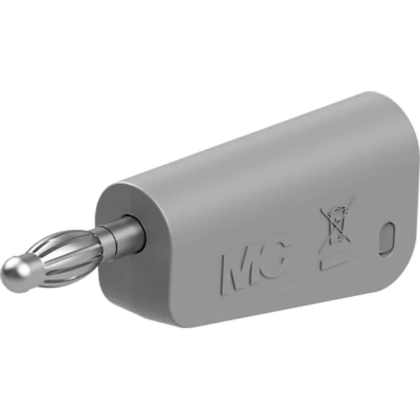 4 mm plug, solder connection, 2.5 mm², gray, 64.1042-28 image 1