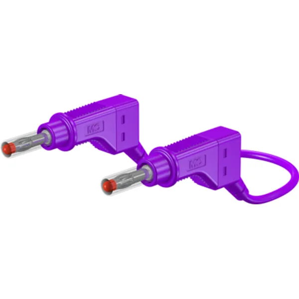 Measuring lead with (4 mm plug, spring-loaded, straight) to (4 mm plug, spring-loaded, straight), 2 m, purple, silicone, 2.5 mm², CAT II, 66.9408-20026 image 1