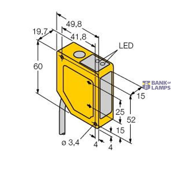 Photoelectric Sensor Triangulation Sensor with Analog Output   Q50BU W/30 image 1