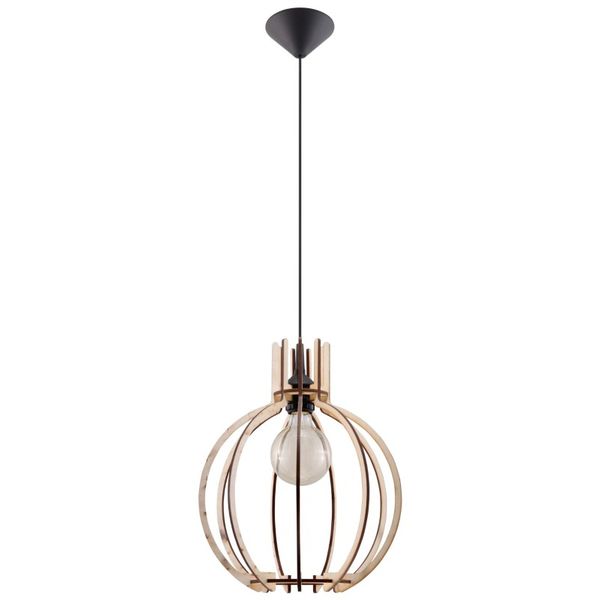 HANGING LAMP ARANCIA NATURAL WOOD E27 1X60W IP20 image 1