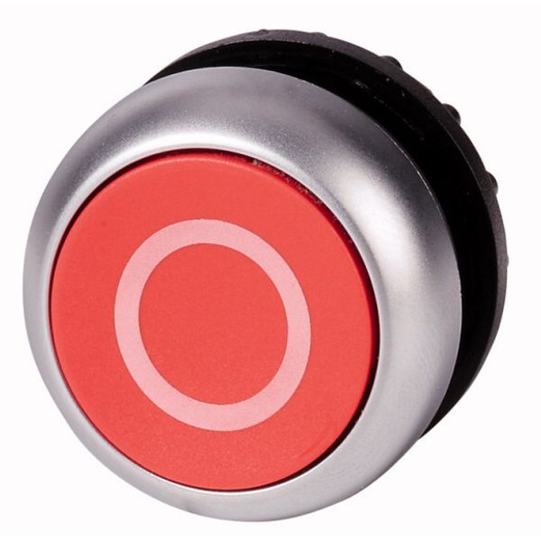 M22-D-R-X0 Pushbutton, RMQ-Titan, Flat, momentary, red, inscribed, Bezel: titanium image 1