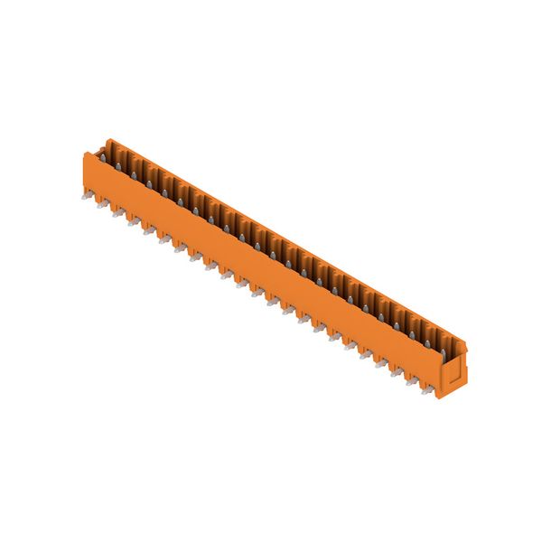 PCB plug-in connector, male header, Dovetails for fixing blocks, THT solder connection, 5.08 mm, Number of poles: 23, 90°, Solder pin length (l): 3.2 mm, tinned, orange, Box image 2