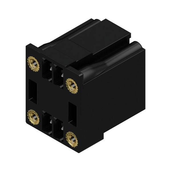 PCB plug-in connector, male header, Flange, THT solder connection, 3.81 mm, Number of poles: 4, 90°, Solder pin length (l): 3.2 mm, tinned, black, Box image 2