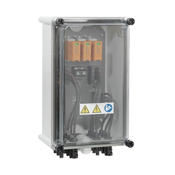 Photovoltaics, Combiner Box, 1100 V, 1 MPP, 3 Inputs / 3 Outputs per MPP, Surge protection I / II, MC4-Evo 2 image 1