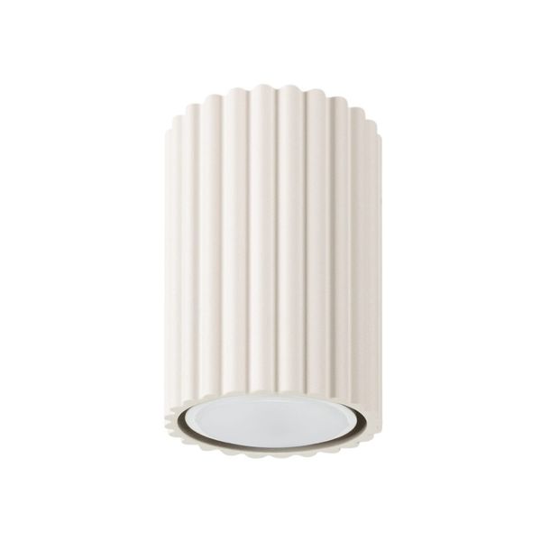BEIGE SPOT TUBE WITH A GROOVED CARBON LAMPSHADE FOR AN ELEGANT LIVING ROOM 1XGU10 image 1