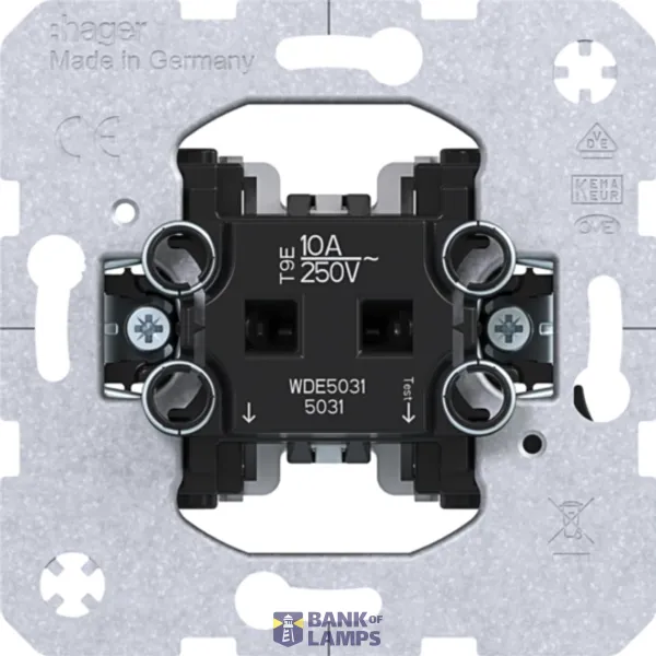 Rocker switch, normally open, flush-mounted, 1-pole, 10A/250V, IP20, illuminated image 1