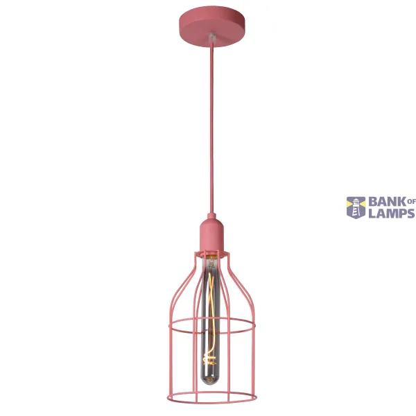 Lucide POLA - Pendant light Children - Ø 15 cm - 1xE27 - Pink image 1