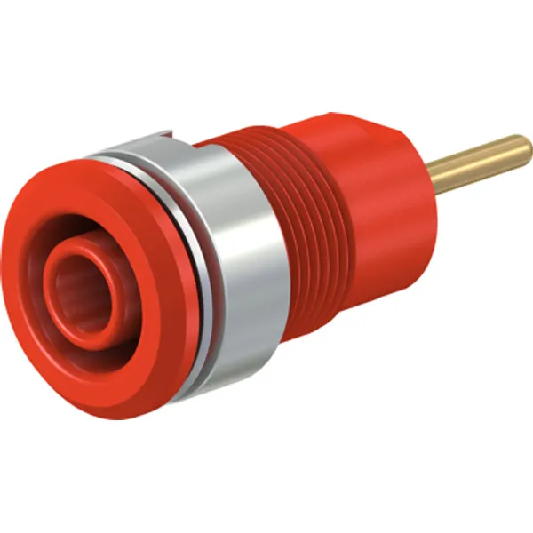 4 mm socket, round plug connection, mounting Ø 12.2 mm, CAT III, red, 23.3010-22 image 1