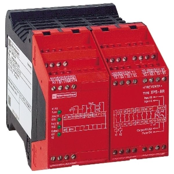 Safety relay module XPSAR Emergency stop 230V AC image 1