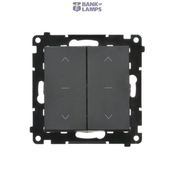 Three position (1-0-2) blind control double switch, 10A, quick connection, black matt image 1