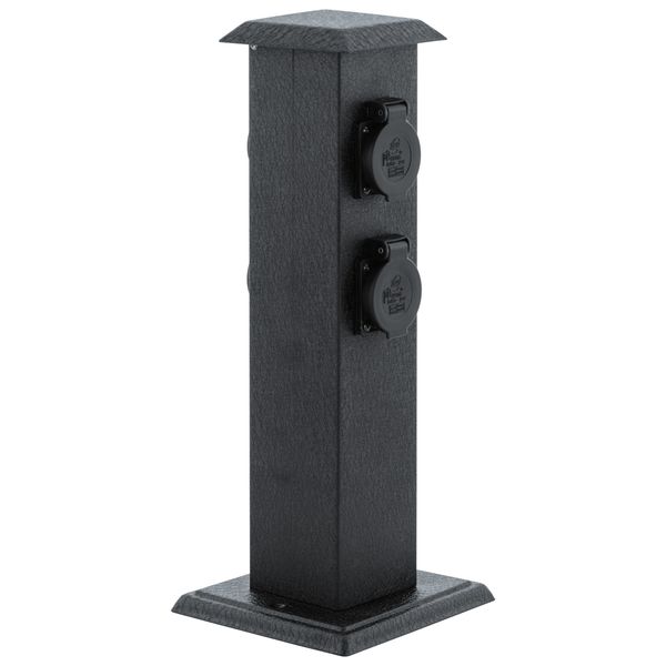 Electric Outlet "Park 4", steel/black, IP44 image 1