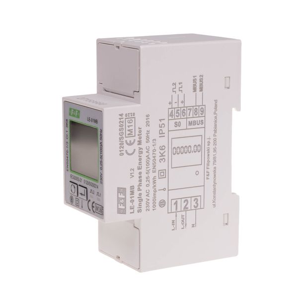 Single-phase active and reactive energy consumption meter, M-BUS, 100(5)A; MID image 1
