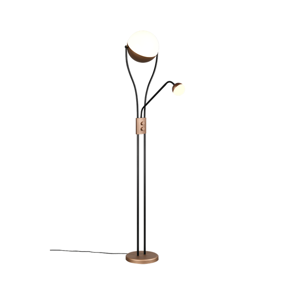Chris LED floor lamp coffee brown with reading light image 1