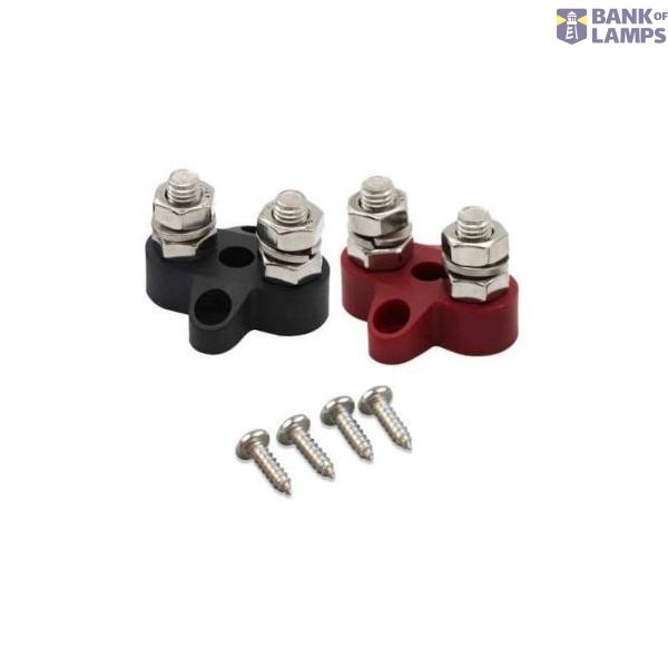 Victron Energy Power Distribution Systems Dual Terminal Stud M8-linked set (1 red/1 black) image 1