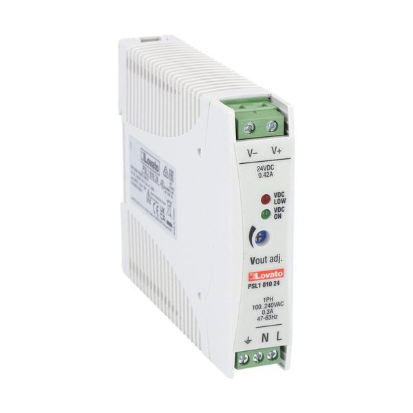 DIN rail switching power supply, single-phase. 24VDC, 0.42A/10W image 1