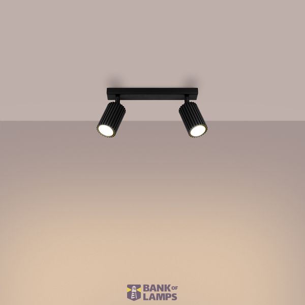 CEILING STRIP WITH TWO MOVABLE SPOTLIGHTS FOR HALLWAY, CARBON SERIES 2XGU10 image 12