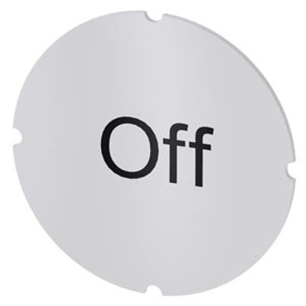 Inscription plate for illuminated pushbutton, round, milky, labeling: Off image 1