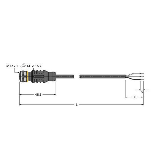 Actuator and Sensor Cable, PUR Connection Cable   RKC4T-P7X2-20/TXL image 2