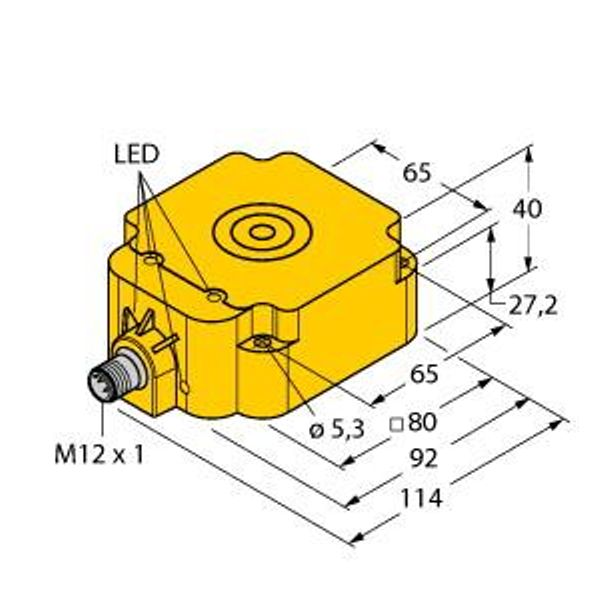Inductive Sensor With Extended Switching Distance   BI50U-Q80-AP6X2-H1141 image 1