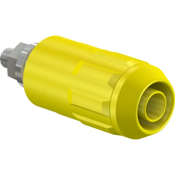 4 mm socket, screw connection, mounting Ø 12 mm, CAT II, yellow, 66.9684-24 image 1