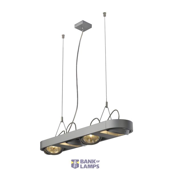 AIXLIGHT R LONG QRB111 pendant , round, silver-grey, 4xG53, max. 4x50W image 1