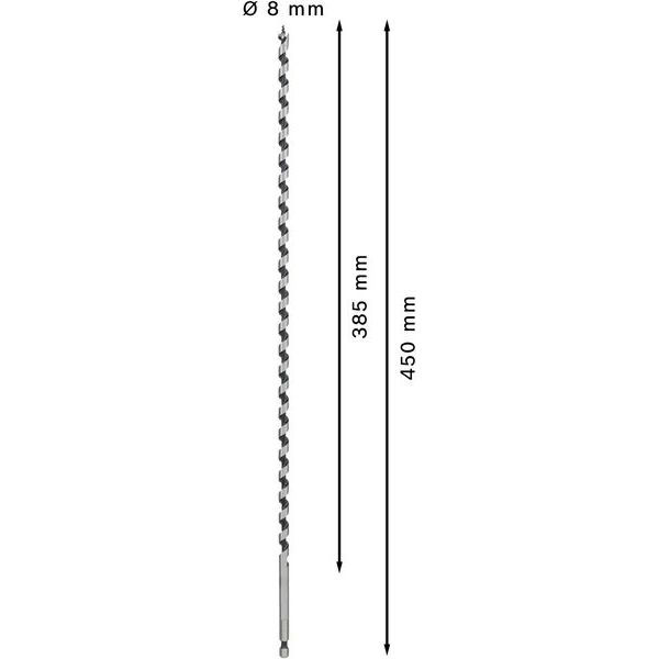Wood auger bit, hexagon 8 x 385 x 450 mm, d 6,35 mm image 3