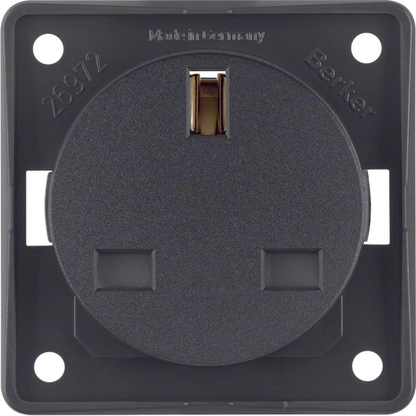 Integro Inserts-British Standard Socket with Earthing Contact, Anthrac image 1