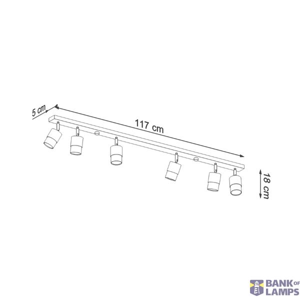 CEILING LAMP NERO 6 BLACK/CHROME GU10 6X40W IP20 image 6