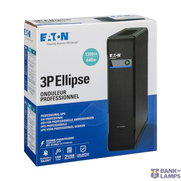 Eaton 3P Ellipse UPS USB FR, 1300 VA, 840 W, Input: C14, Outputs: (4)  image 22