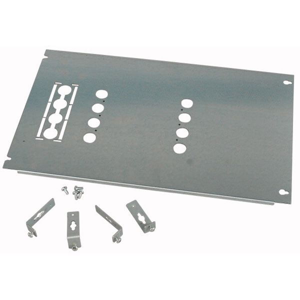 XMN130806M-BS Mounting plate, +mounting kit, for NZM1, horizontal, 3/4p, HxW=200x600mm image 1