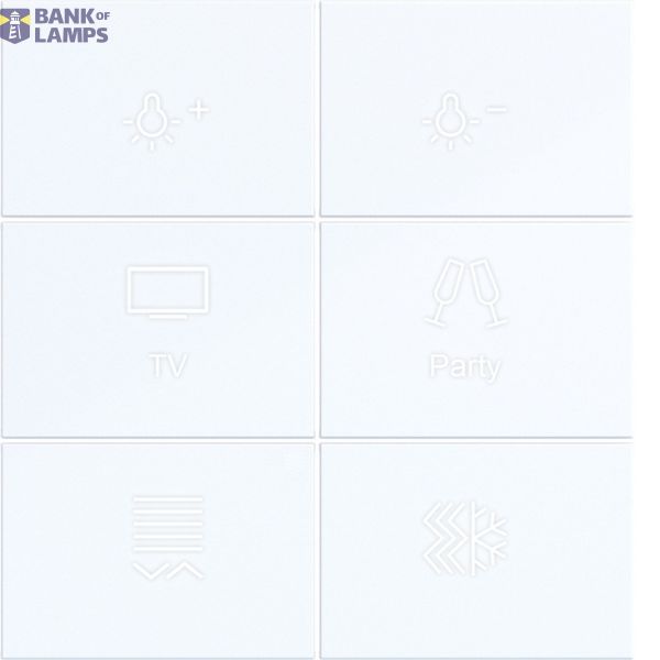 KNX pushbutton cover, 6-position, with backlight, A.x/C.x, white glossy. image 1