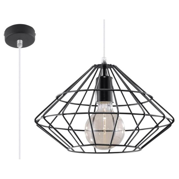 HANGING LAMP UMBERTO BLACK E27 1X60W IP20 image 1