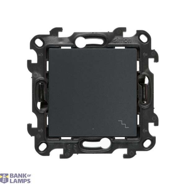 Two-way switch with LED illumination, (module), Simon 24, IP20/IP44, 10AX, graphite mat image 1