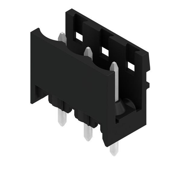 PCB plug-in connector, male header, open side, THT solder connection, 5.08 mm, Number of poles: 3, 180°, Solder pin length (l): 4.5 mm, tinned, black, Box image 3