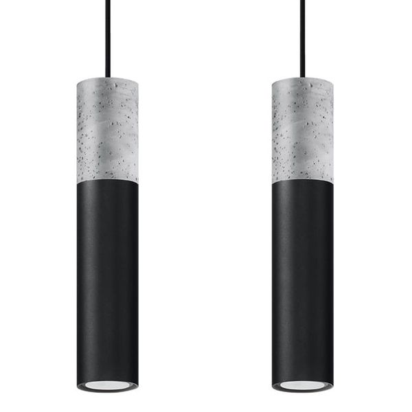 HANGING LAMP BORGIO 2 BLACK GU10 2X40W IP20 image 1