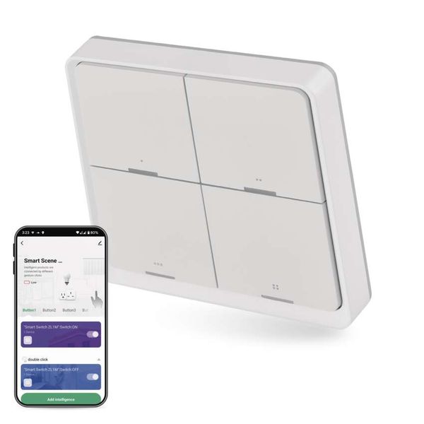 GoSmart Portable Scene Controller IP-2004ZW, ZigBee 3.0, 4-button image 1