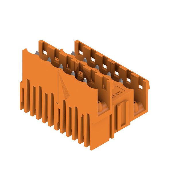 PCB plug-in connector, male header, open side, THT solder connection, 5.08 mm, Number of poles: 10, 180°, Solder pin length (l): 3.2 mm, tinned, orange, Box image 1